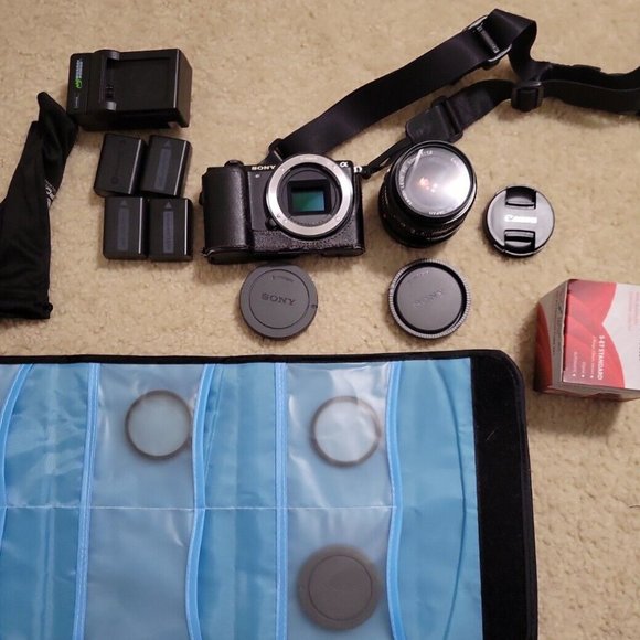 Sony Other - Sony Alpha A5100 24.3MP Digital Camera - Black Canon 50mm f1.8 FD Lens + extras